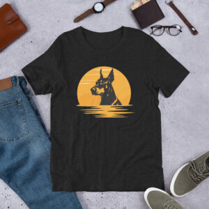 Doberman Unisex t-paita "Auringonlasku"