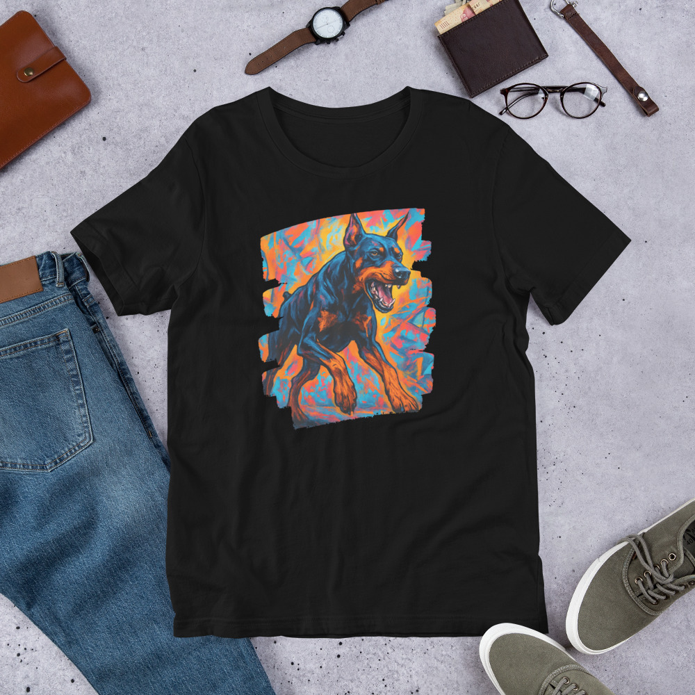 Doberman Unisex t-paita Graffiti