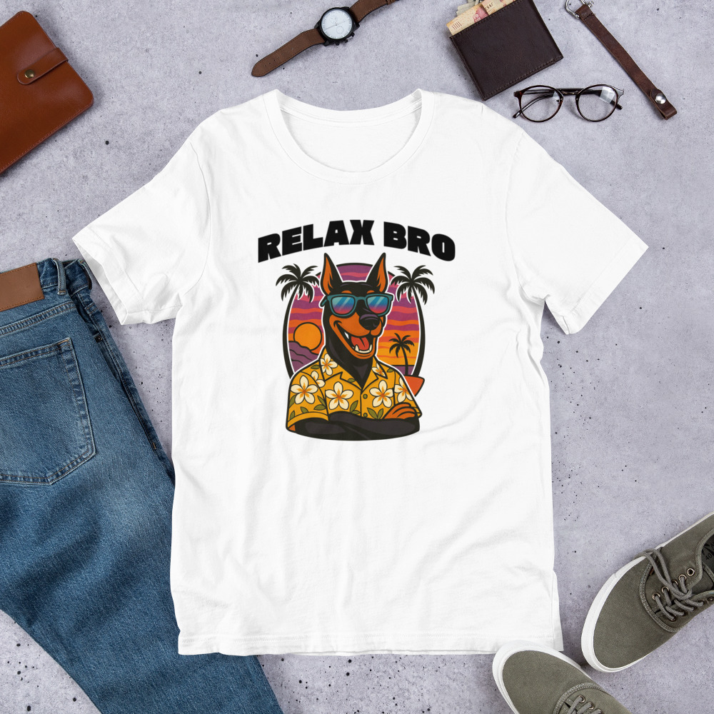 Doberman Unisex t-paita “Relax Bro”